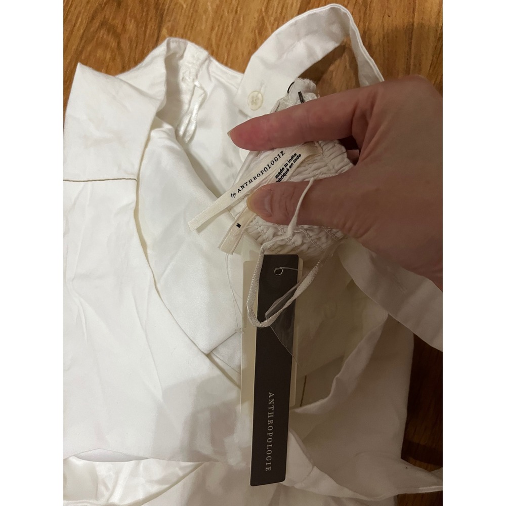 NWT Anthropologie The Kenzie Drop-Waist Midi Dress White Medium - Picture 8 of 9